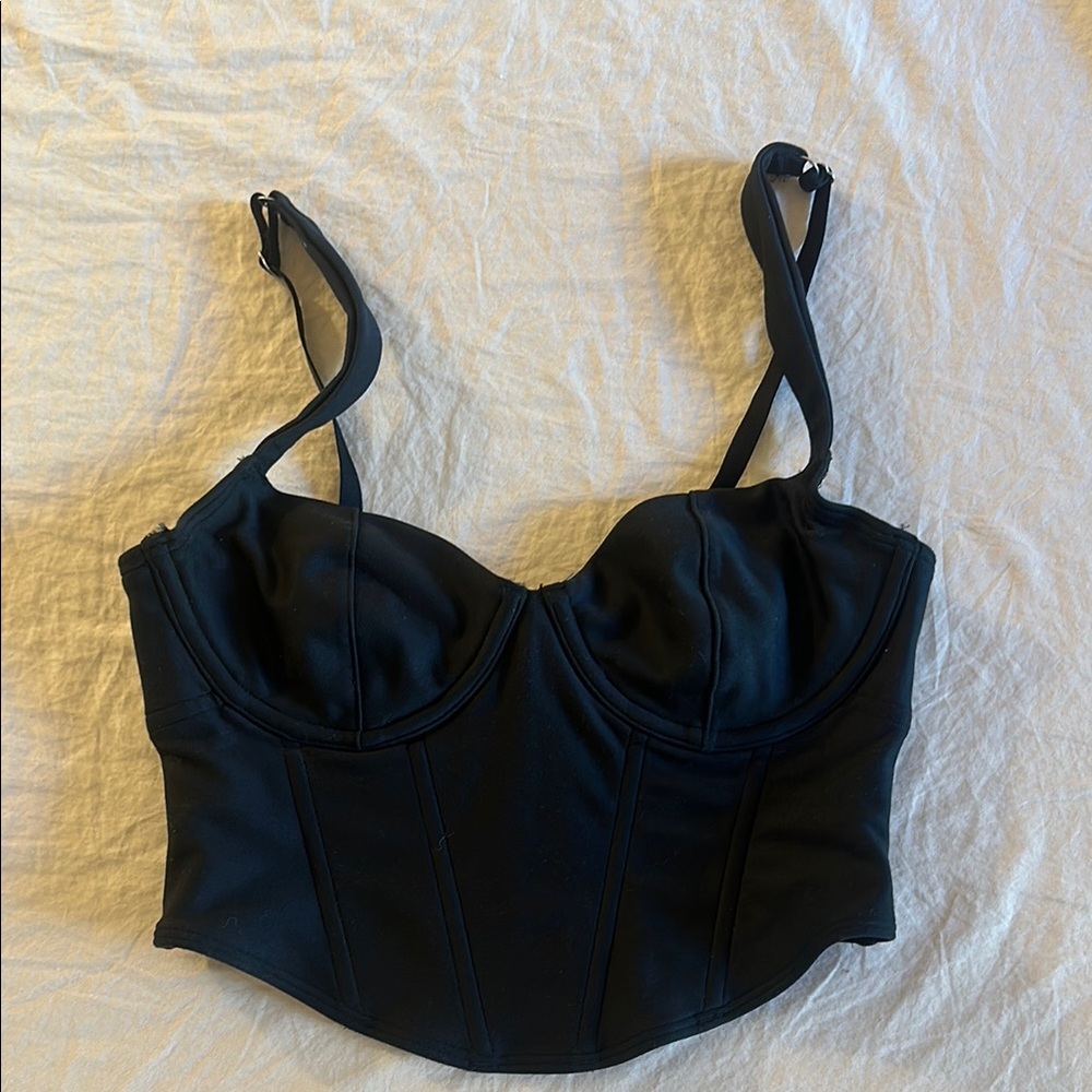 Chic Black Bustier Top NEW
